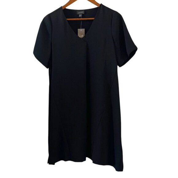 J Jill NEW Wearever Collection Front Pleat Short Sleeve Dress In Black Size XSP - Picture 1 of 13